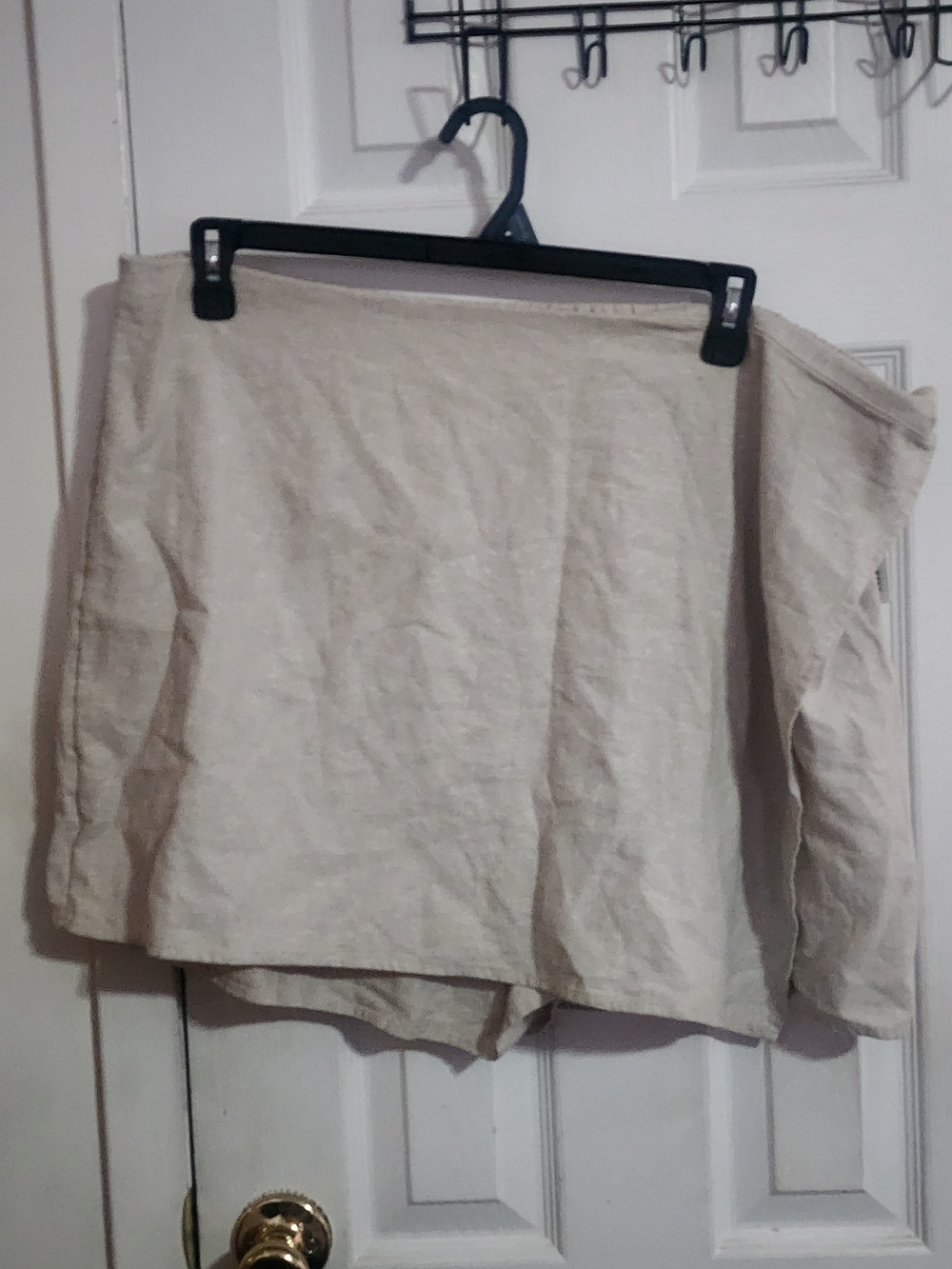 Beige Linenvwomen Skort Size 2X
